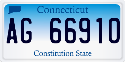 CT license plate AG66910