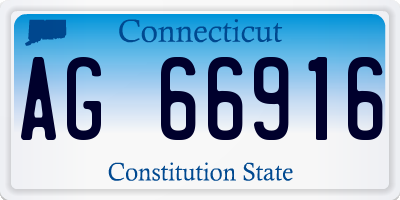 CT license plate AG66916