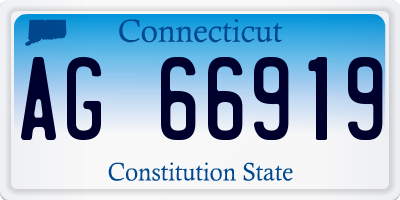 CT license plate AG66919
