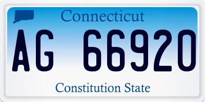 CT license plate AG66920