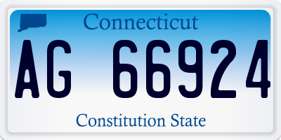 CT license plate AG66924