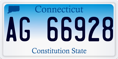 CT license plate AG66928