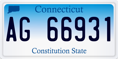 CT license plate AG66931