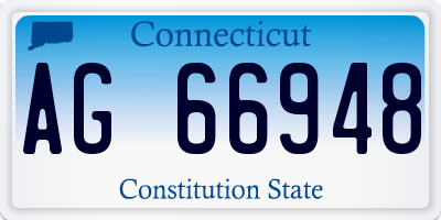 CT license plate AG66948