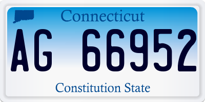 CT license plate AG66952