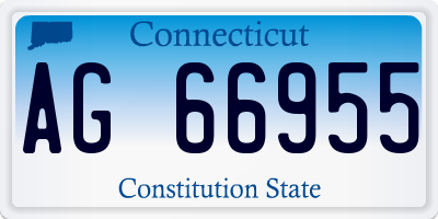 CT license plate AG66955