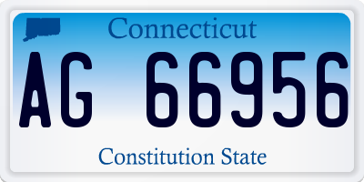 CT license plate AG66956