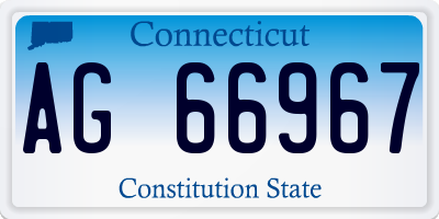CT license plate AG66967