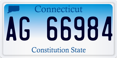 CT license plate AG66984