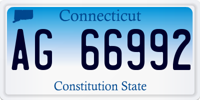 CT license plate AG66992