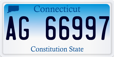 CT license plate AG66997