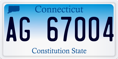 CT license plate AG67004