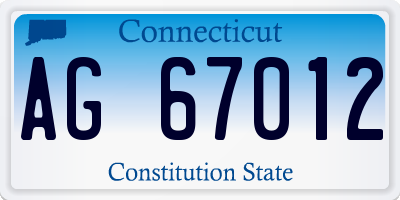 CT license plate AG67012