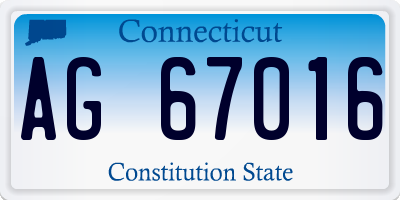 CT license plate AG67016
