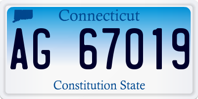 CT license plate AG67019