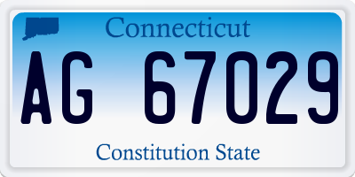 CT license plate AG67029