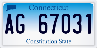 CT license plate AG67031