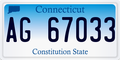 CT license plate AG67033