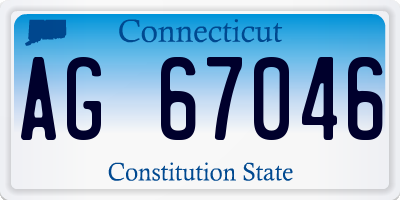 CT license plate AG67046