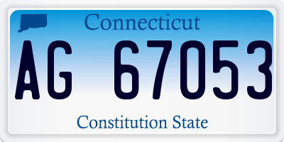 CT license plate AG67053