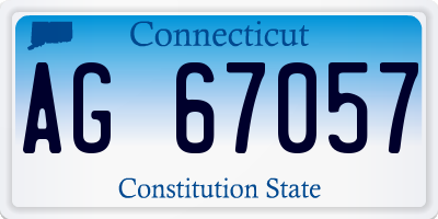 CT license plate AG67057