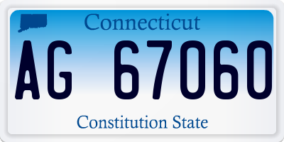 CT license plate AG67060