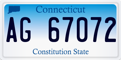 CT license plate AG67072