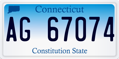 CT license plate AG67074