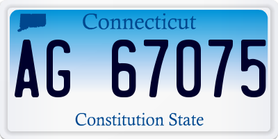CT license plate AG67075