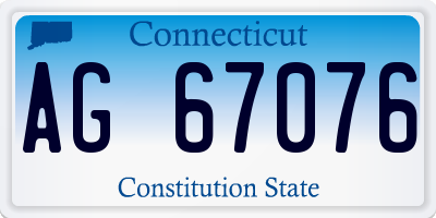 CT license plate AG67076