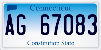 CT license plate AG67083