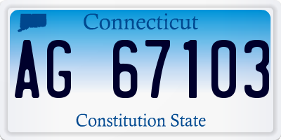 CT license plate AG67103