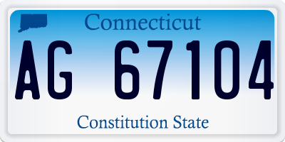 CT license plate AG67104