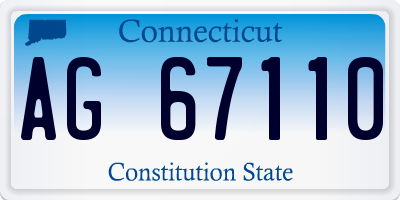 CT license plate AG67110