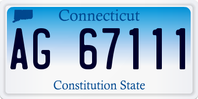 CT license plate AG67111