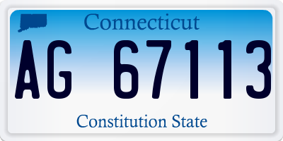 CT license plate AG67113