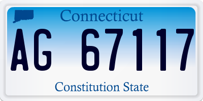 CT license plate AG67117