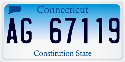 CT license plate AG67119
