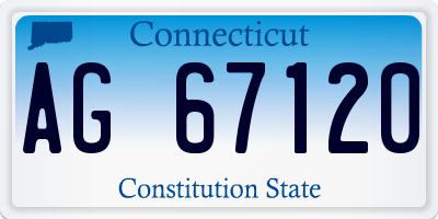 CT license plate AG67120
