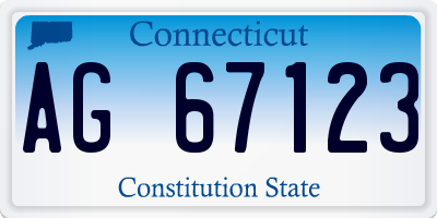 CT license plate AG67123