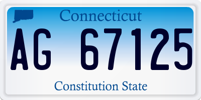 CT license plate AG67125