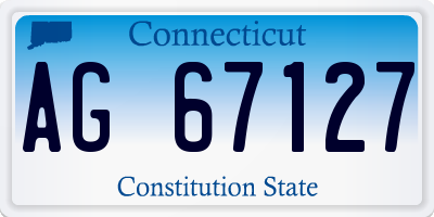 CT license plate AG67127