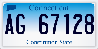 CT license plate AG67128