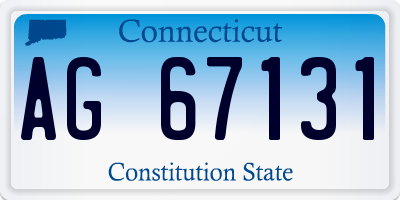 CT license plate AG67131