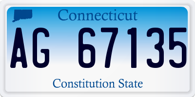 CT license plate AG67135