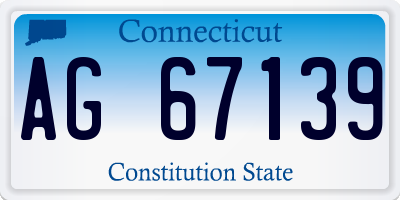 CT license plate AG67139
