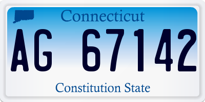 CT license plate AG67142
