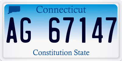CT license plate AG67147