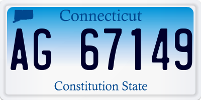 CT license plate AG67149