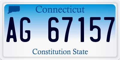 CT license plate AG67157